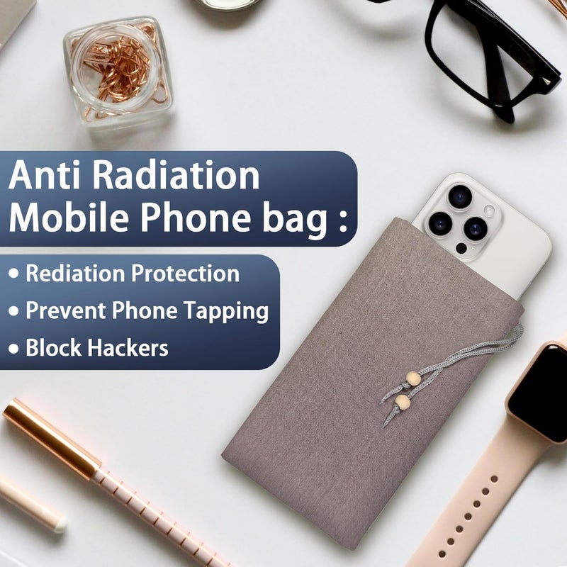 HAQuake EMF Cell Phone Sleeve fo Phone Pouch, High-Shield EMF Blocking Pouch, 100% Silver Fibers forDigital Security, Signal Blocking, Anti-EMP Radiation Bag for Privacy Protection. (Gray) - Image 2